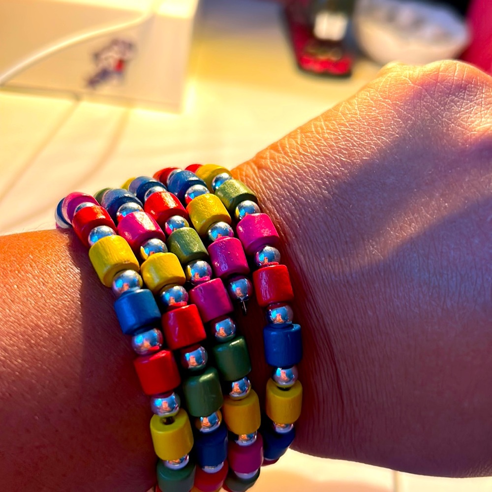 24 inch multi-colored beaded bracelet